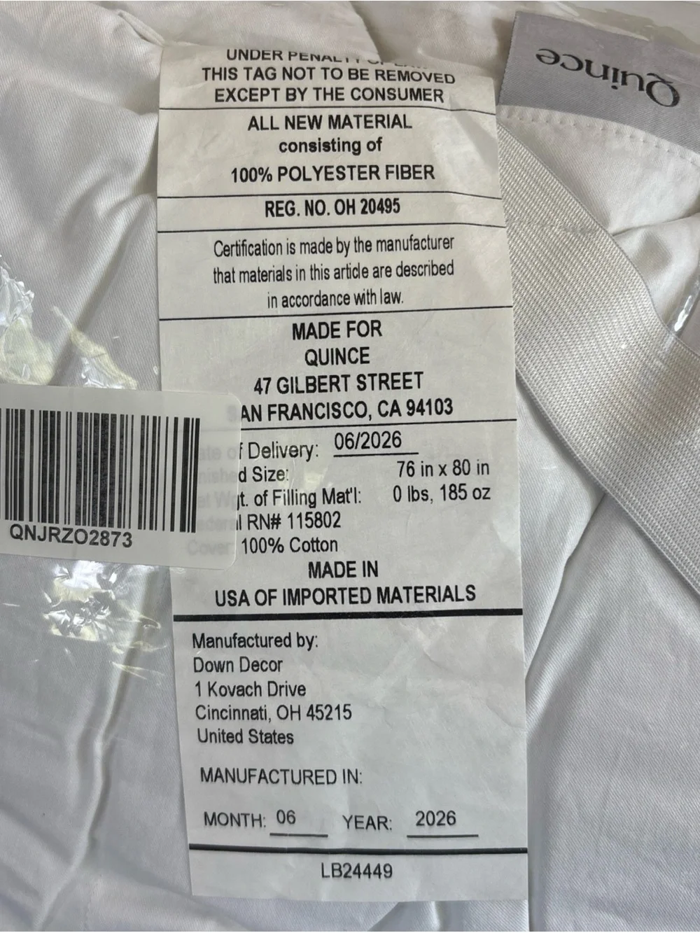 Quince Premium Down Alternative Mattress Topper King